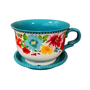 SOLD zy Blossom Teacup Planter by Pioneer Woman, NWT  Teal plant not incl…